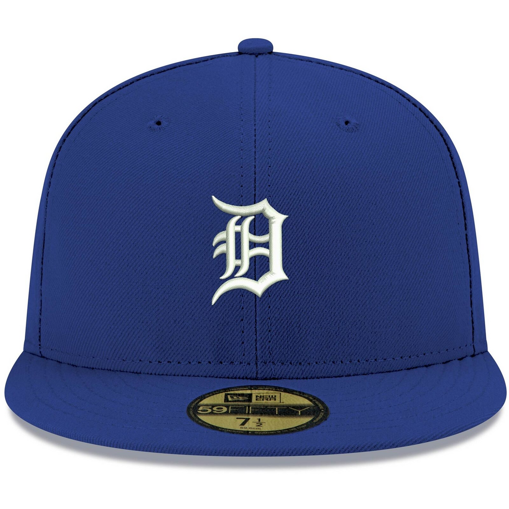 New Era Royal Detroit Tigers Logo White 59FIFTY Fitted Hat