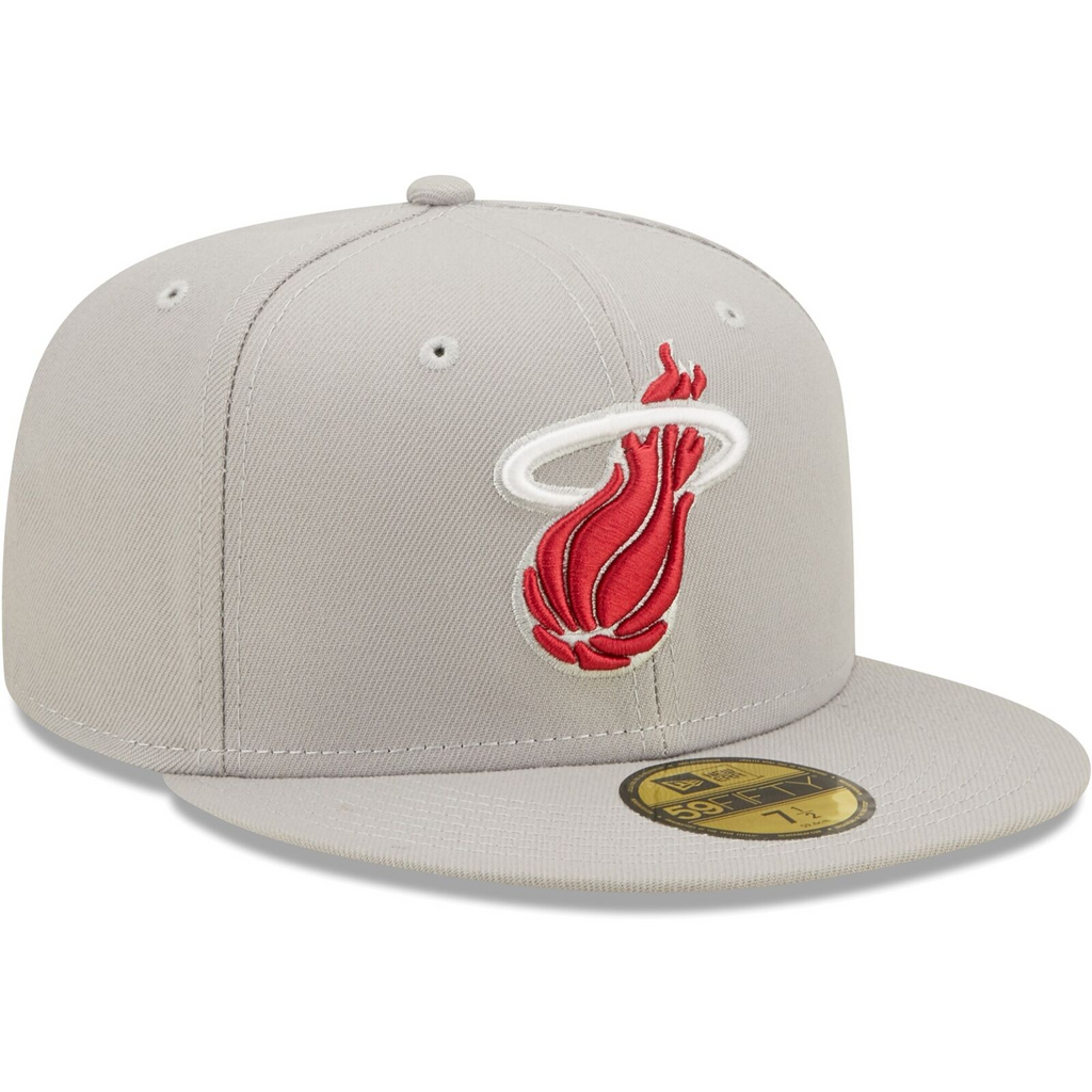 New Era Gray Miami Heat Team Color Pop 59FIFTY Fitted Hat