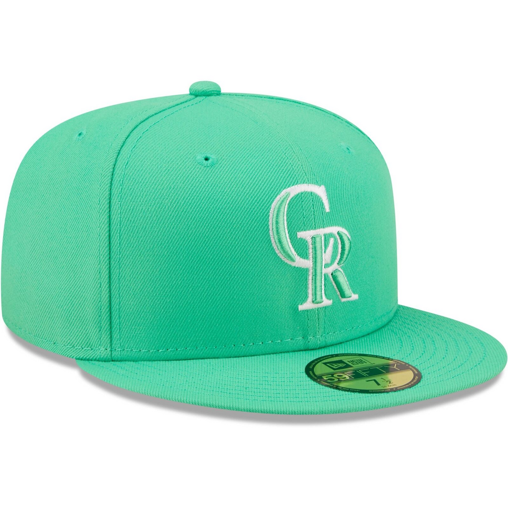 New Era Island Green Logo White Colorado Rockies 59FIFTY Fitted Hat