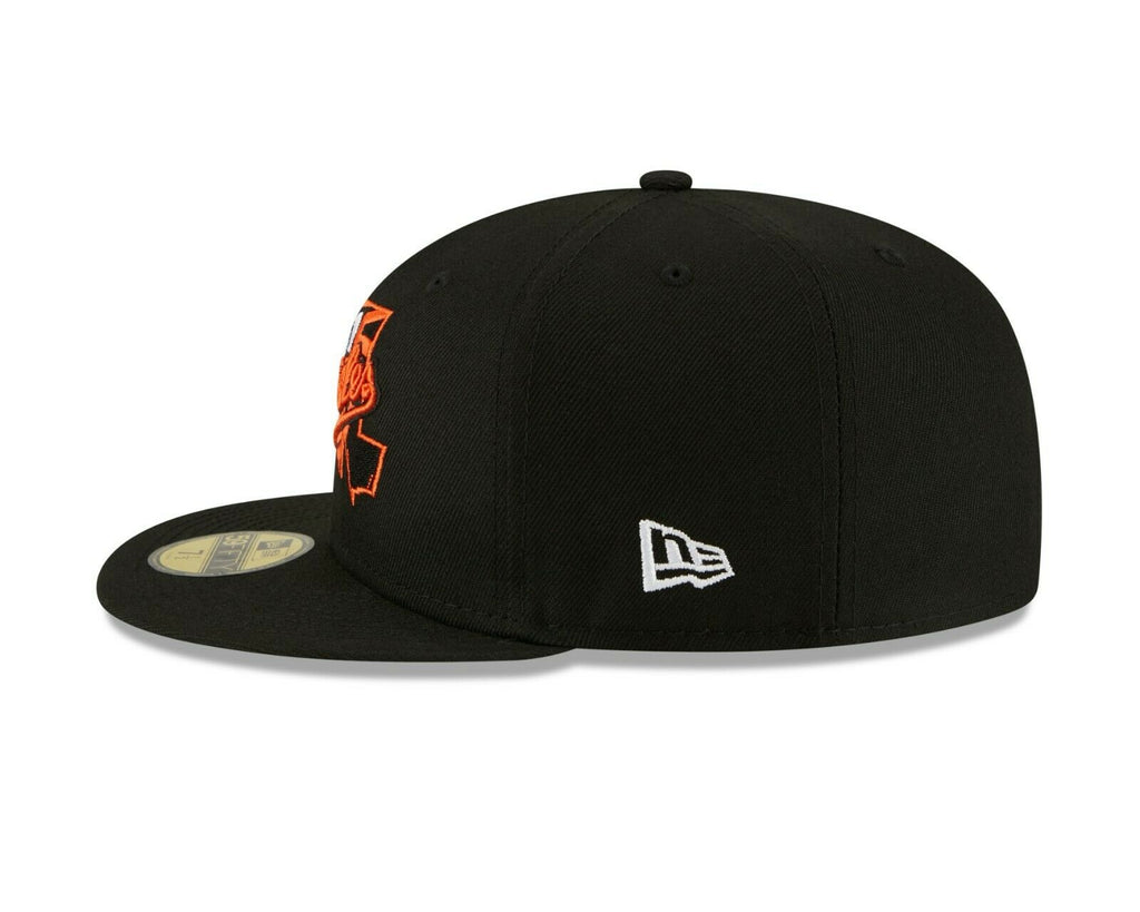 New Era Baltimore Orioles Black/Orange Local State Patch 59FIFTY Fitted Hat