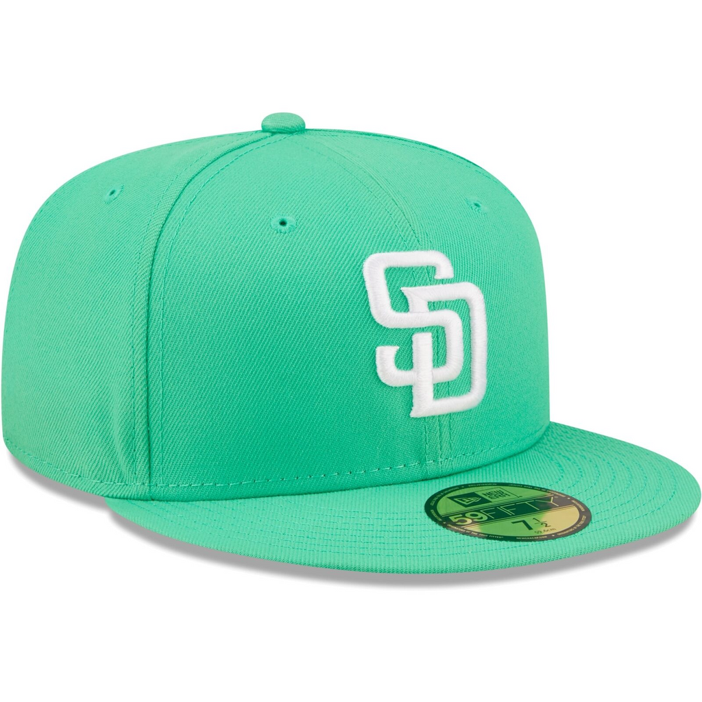 New Era Island Green Logo White San Diego Padres 59FIFTY Fitted Hat