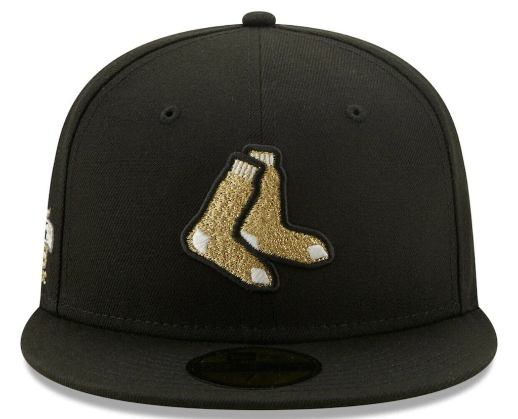 New Era Boston Red Sox Black 2013 World Series Gold Undervisor 59FIFTY Fitted Hat