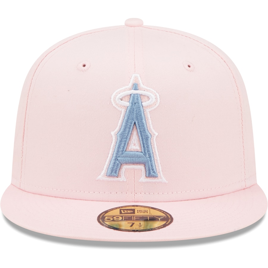 New Era Los Angeles Angels Pink/Sky Blue 2002 World Series Undervisor 59FIFTY Fitted Hat