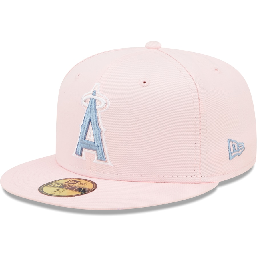 New Era Los Angeles Angels Pink/Sky Blue 2002 World Series Undervisor 59FIFTY Fitted Hat