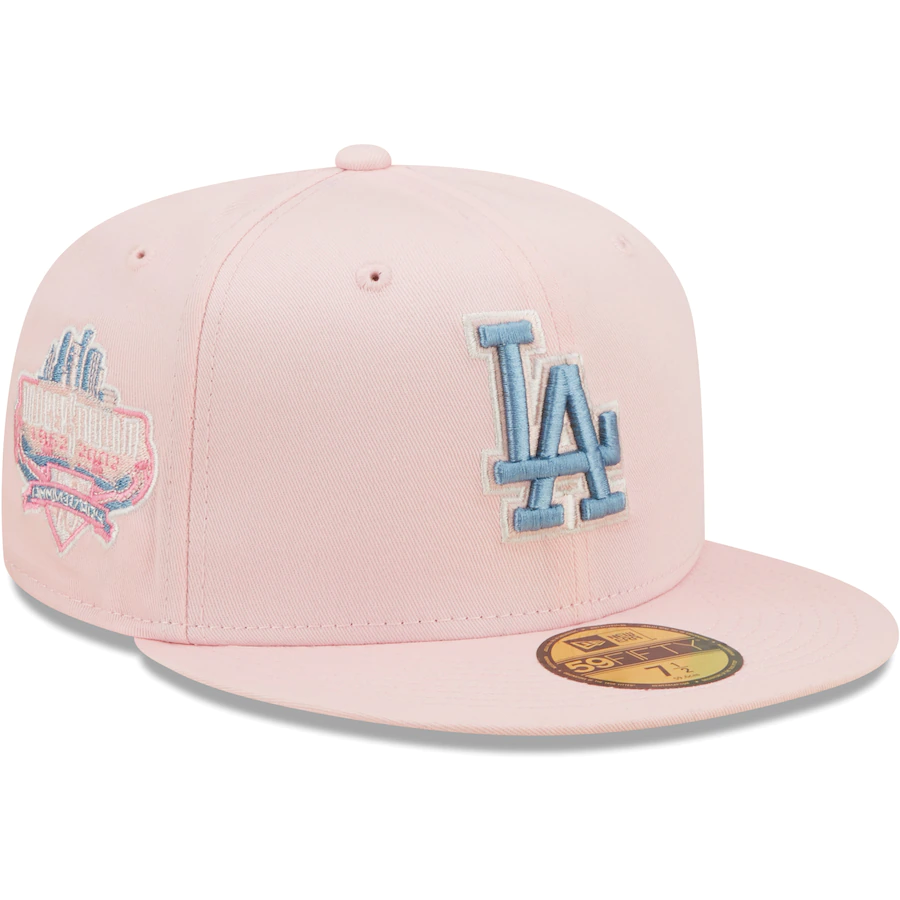 New Era Los Angeles Dodgers Pink/Sky Blue Dodger Stadium 40th Anniversary Undervisor 59FIFTY Fitted Hat