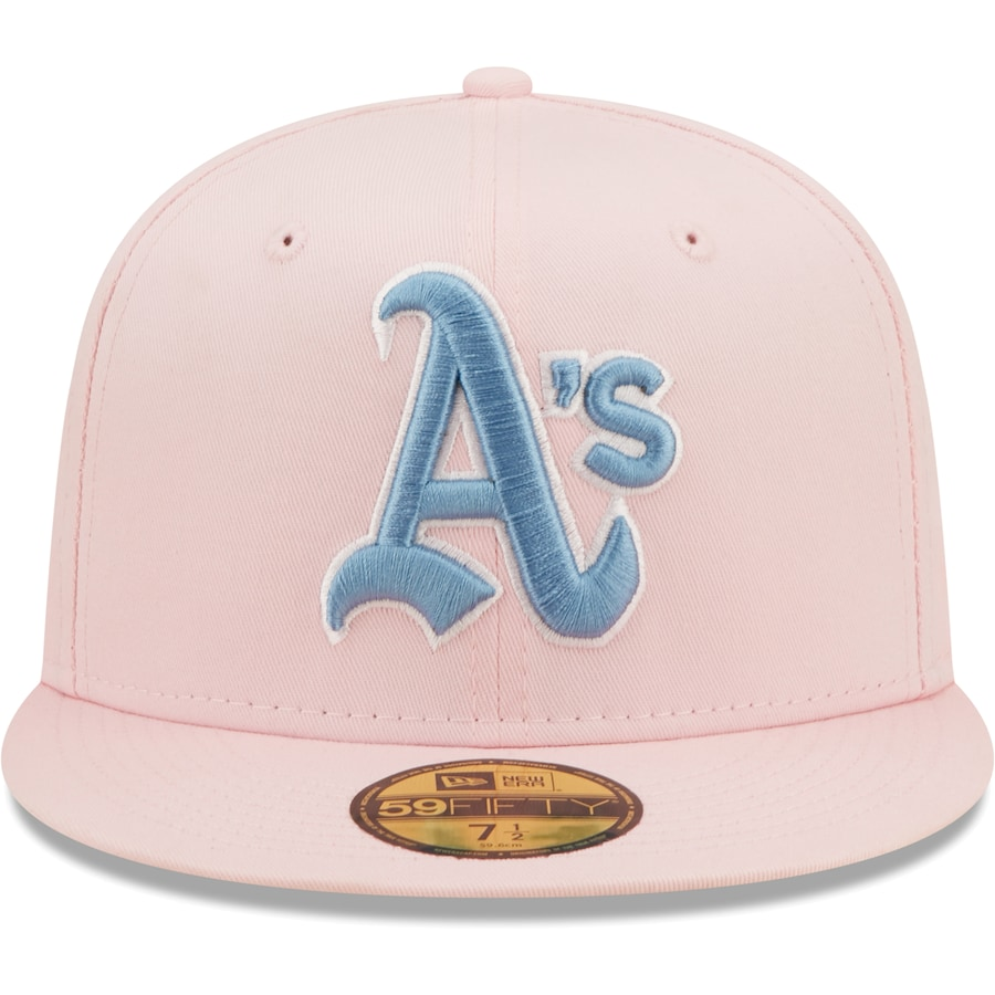 New Era Oakland Athletics Pink/Sky 1972 World Series Undervisor 59FIFTY Fitted Hat