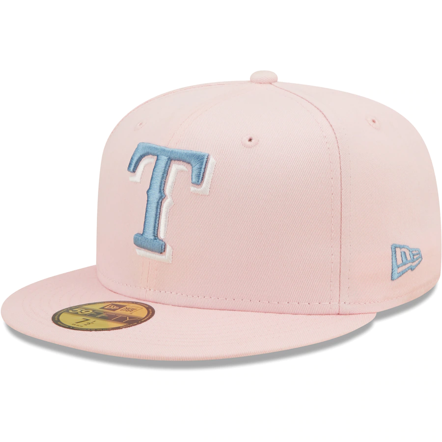 New Era Texas Rangers Pink/Sky Blue 40th Anniversary Undervisor 59FIFTY Fitted Hat