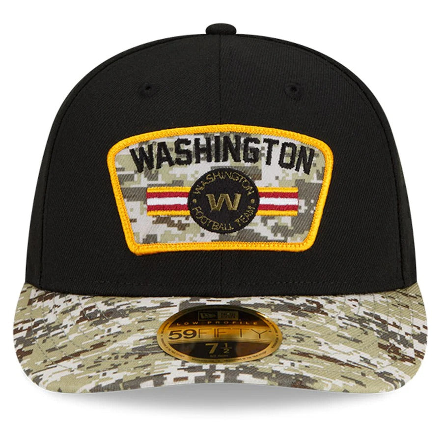 New Era Black/Camo Washington Football Team 2021 Salute To Service Low Profile 59FIFTY Fitted Hat