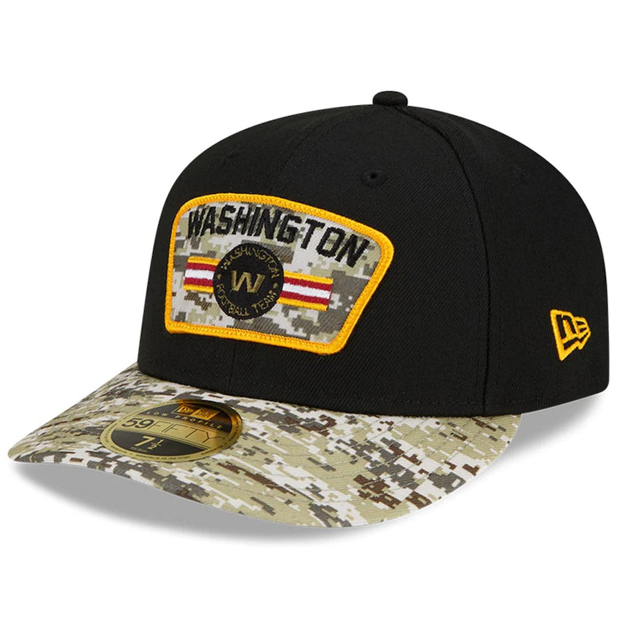 New Era Black/Camo Washington Football Team 2021 Salute To Service Low Profile 59FIFTY Fitted Hat