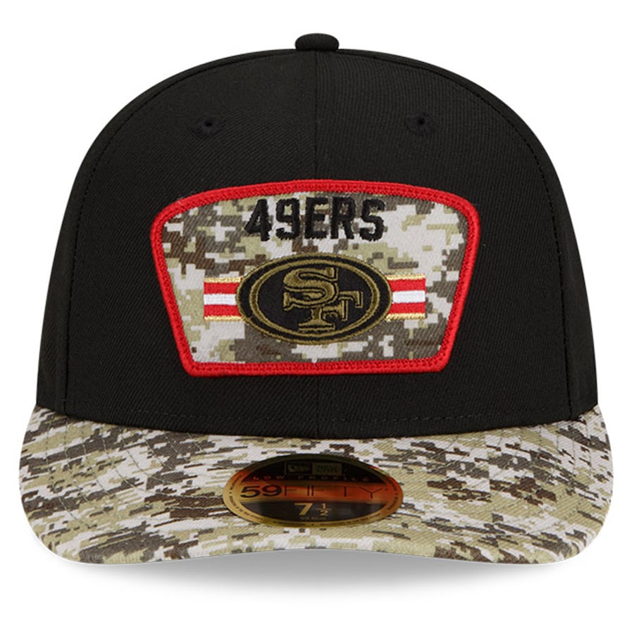 New Era Black/Camo San Francisco 49ers 2021 Salute To Service Low Profile 59FIFTY Fitted Hat