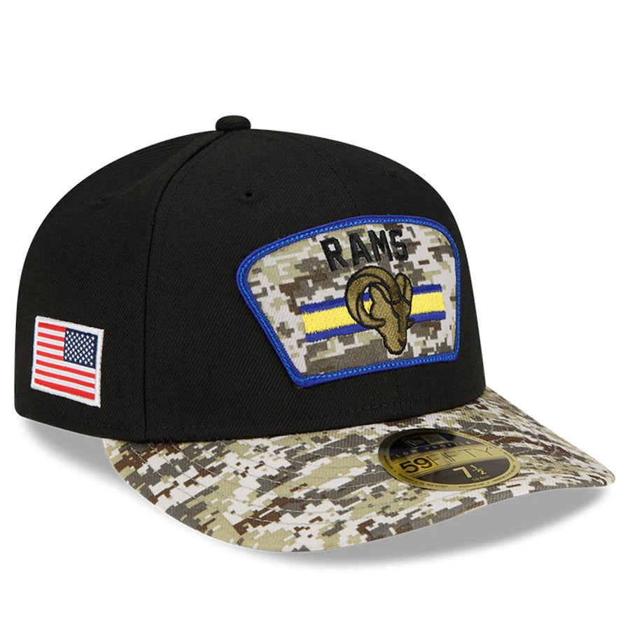 New Era Black/Camo Los Angeles Rams 2021 Salute To Service Low Profile 59FIFTY Fitted Hat