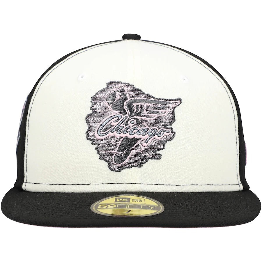 New Era Chicago White Sox Cream/Black 1950 All-Star Game Pink Undervisor 59FIFTY Fitted Hat