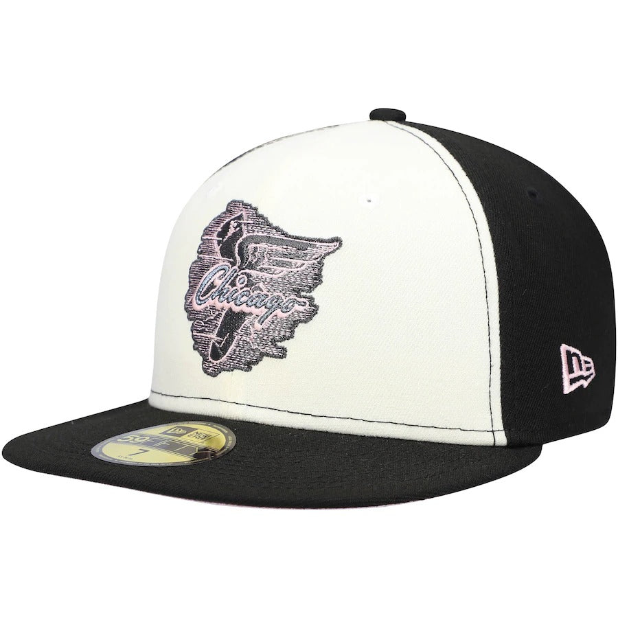 New Era Chicago White Sox Cream/Black 1950 All-Star Game Pink Undervisor 59FIFTY Fitted Hat