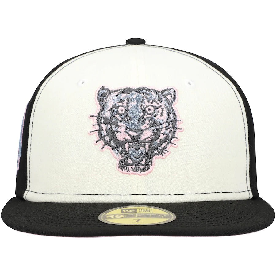 New Era Detroit Tigers Cream/Black Comerica Park Pink Undervisor 59FIFTY Fitted Hat