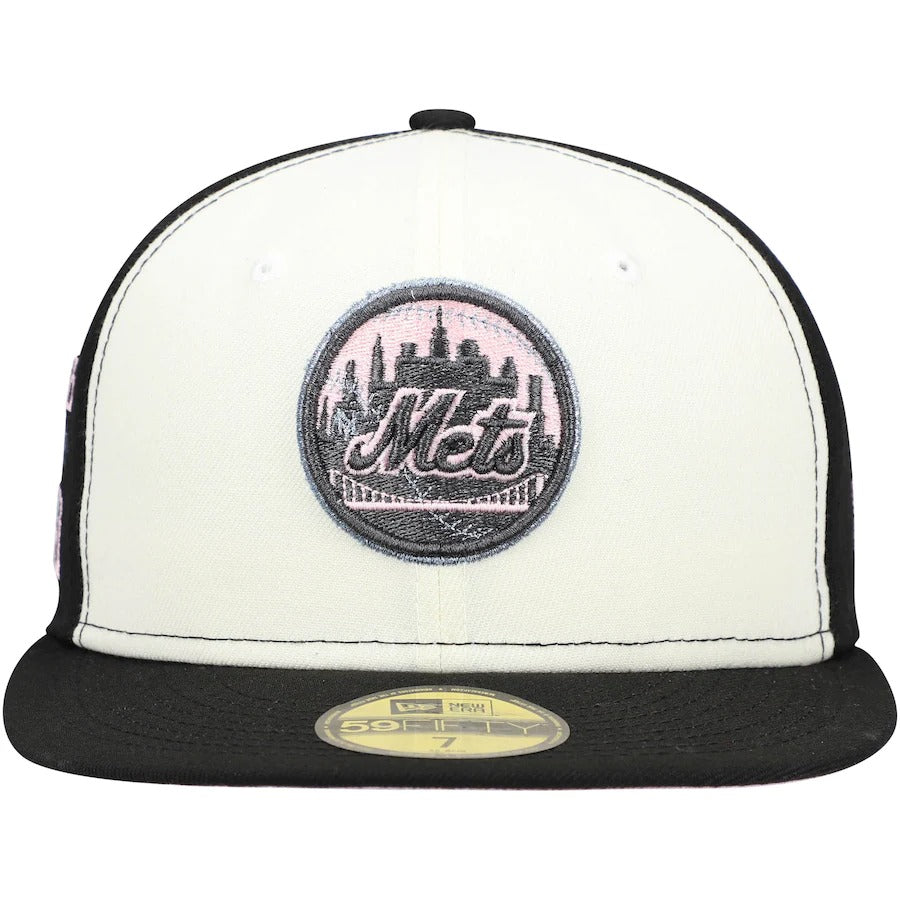 New Era New York Mets Cream/Black 1969 World Series Pink Undervisor 59FIFTY Fitted Hat