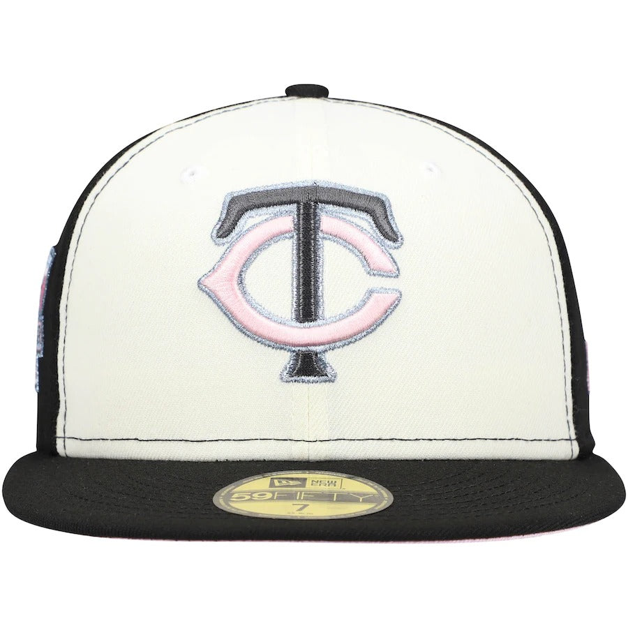 New Era Minnesota Twins Cream/Black 2014 All-Star Game Pink Undervisor 59FIFTY Fitted Hat