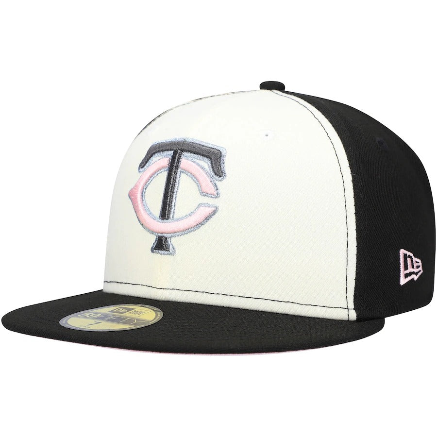 New Era Minnesota Twins Cream/Black 2014 All-Star Game Pink Undervisor 59FIFTY Fitted Hat