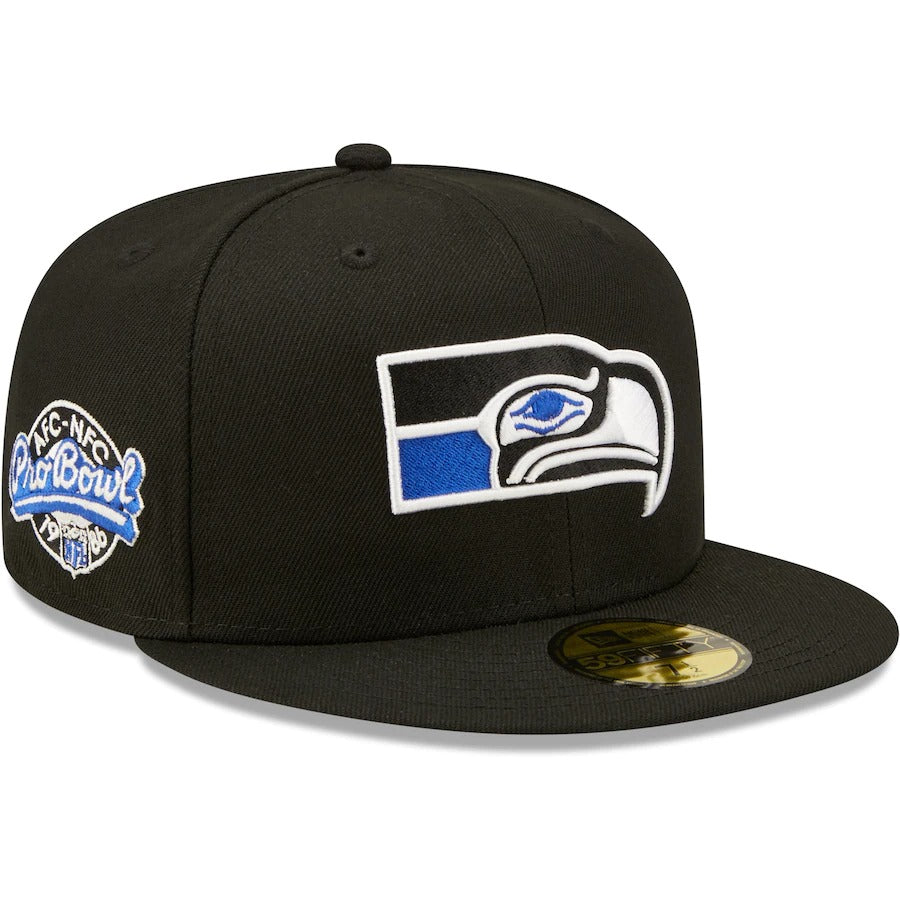 New Era Seattle Seahawks Black Royal Undervisor 1986 NFL Pro Bowl 59FIFTY Fitted Hat