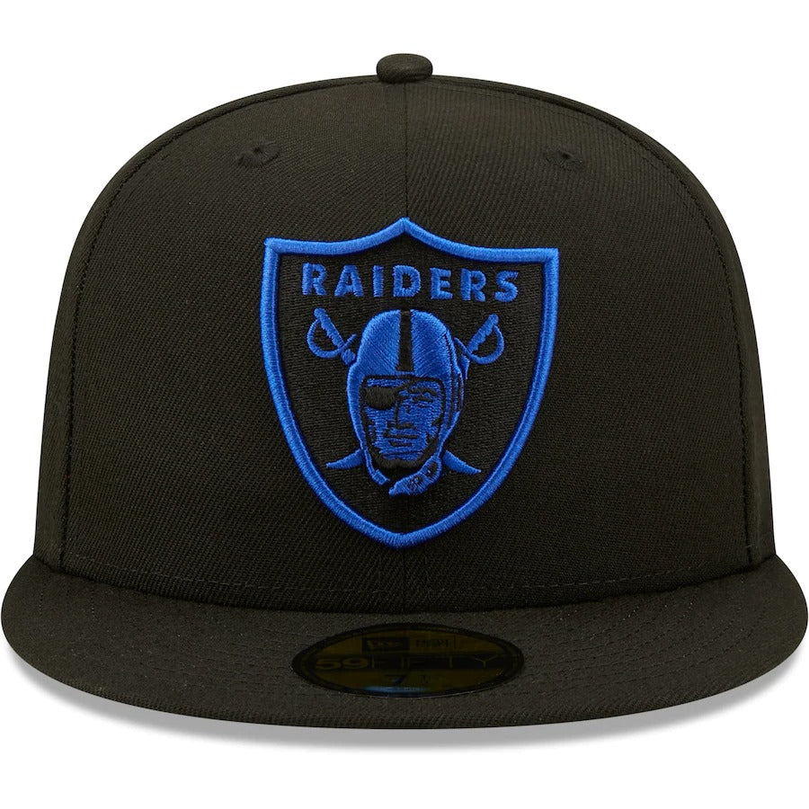 New Era Las Vegas Raiders Black Royal Undervisor 60th Anniversary 59FIFTY Fitted Hat