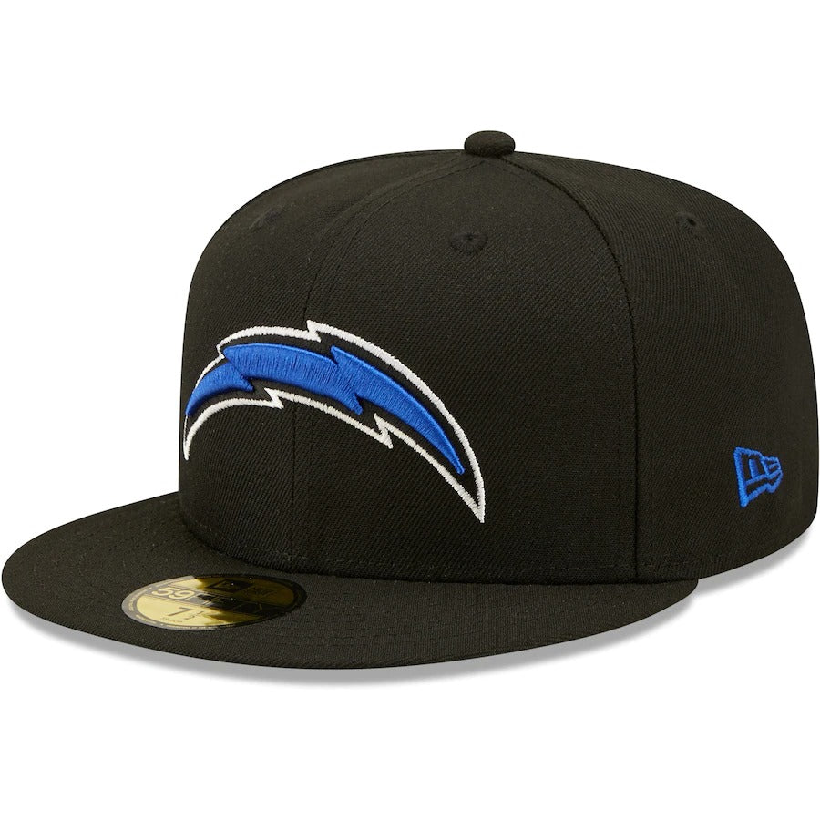 New Era Los Angeles Chargers Black Royal Undervisor 50th Anniversary 59FIFTY Fitted Hat