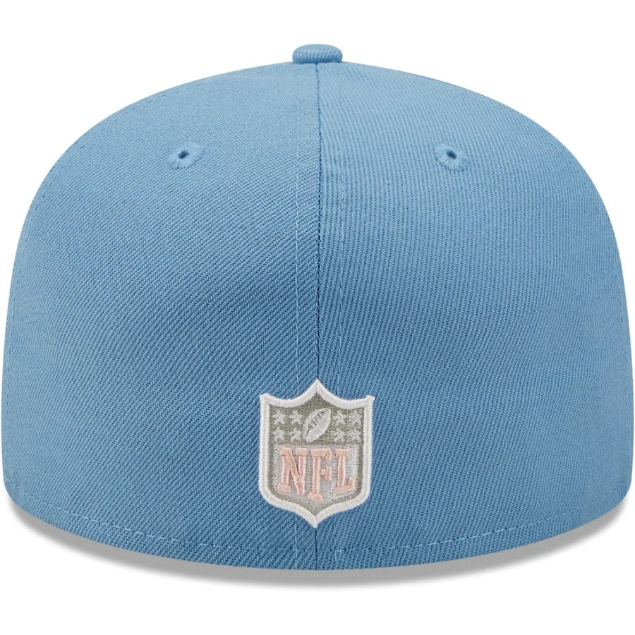 New Era Pittsburgh Steelers Light Blue Super Bowl XLIII Pink Undervisor 59FIFTY Fitted Hat
