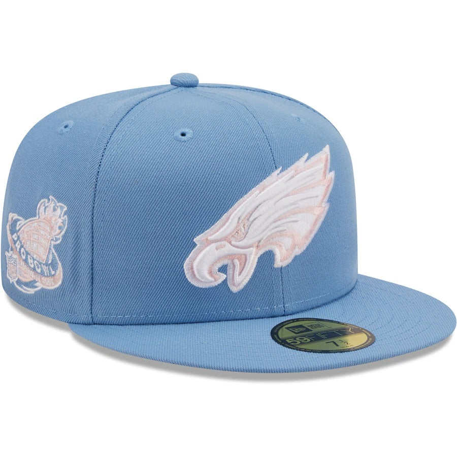 New Era Philadelphia Eagles Light Blue 1998 Pro Bowl Pink Undervisor 59FIFTY Fitted Hat