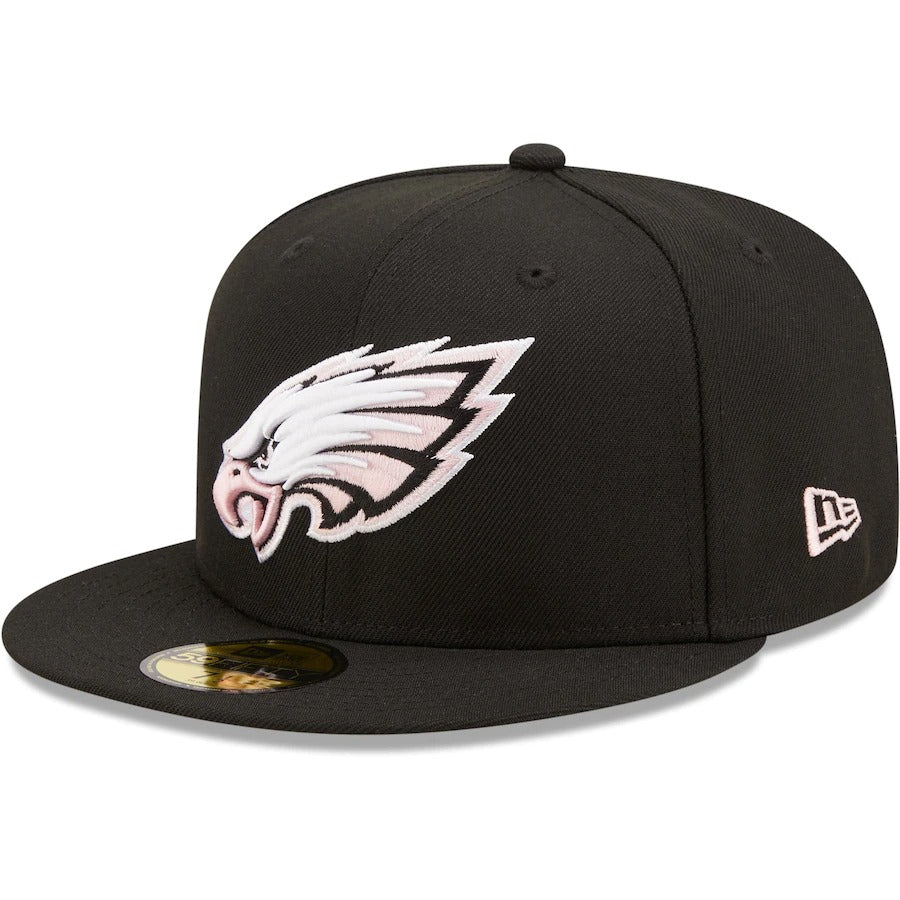 New Era Black Philadelphia Eagles 2004 Pro Bowl Pink Undervisor 59FIFTY Fitted Hat
