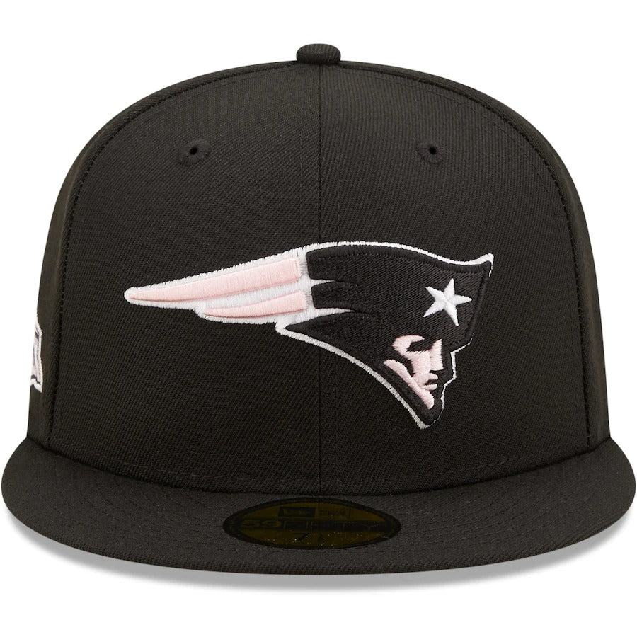 New Era Black New England Patriots Super Bowl XXXIX Pink Undervisor 59FIFTY Fitted Hat