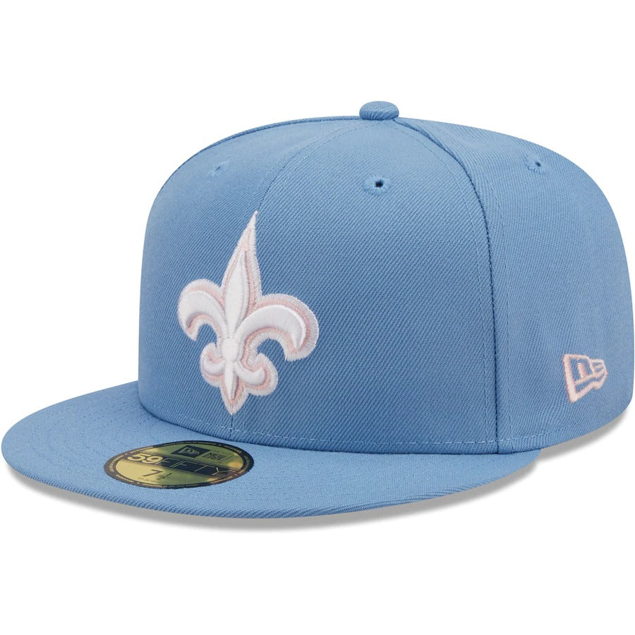 New Era New Orleans Saints Light Blue 1990 Pro Bowl Pink Undervisor 59FIFTY Fitted Hat