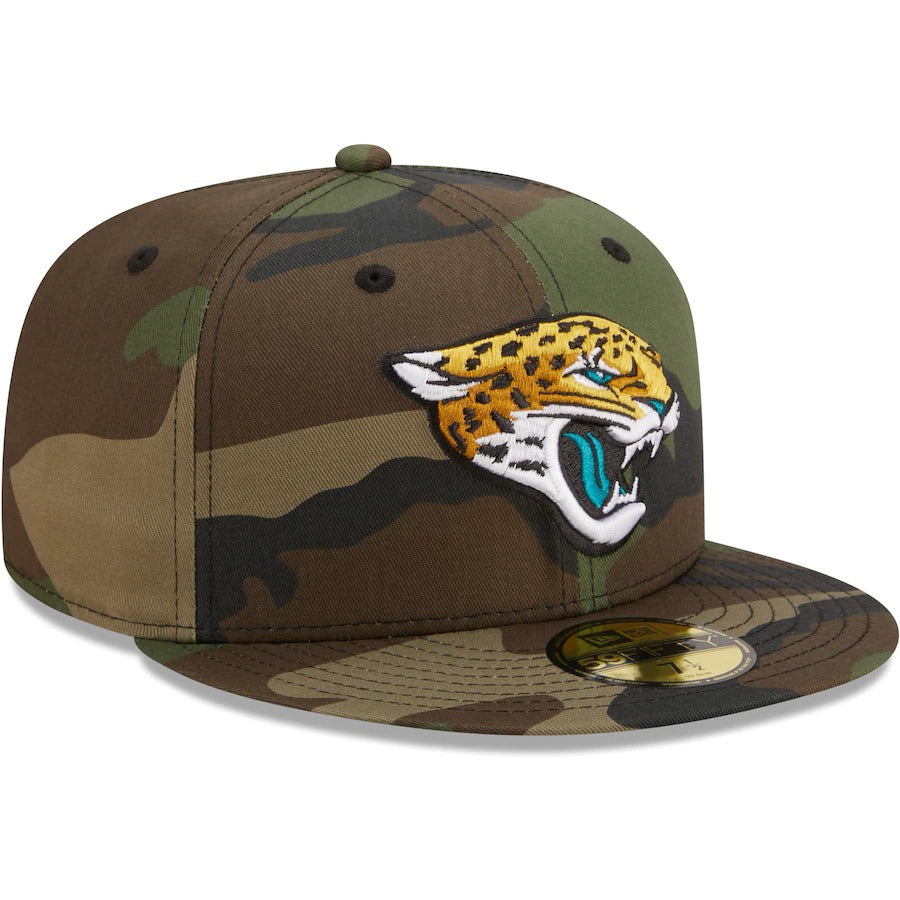 New Era Jacksonville Jaguars Camo Woodland 59FIFTY Fitted Hat