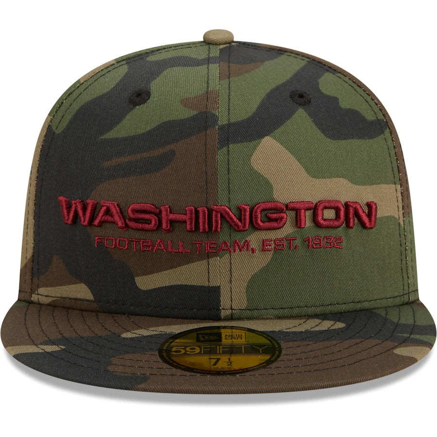 New Era Washington Football Team Camo Woodland 59FIFTY Fitted Hat