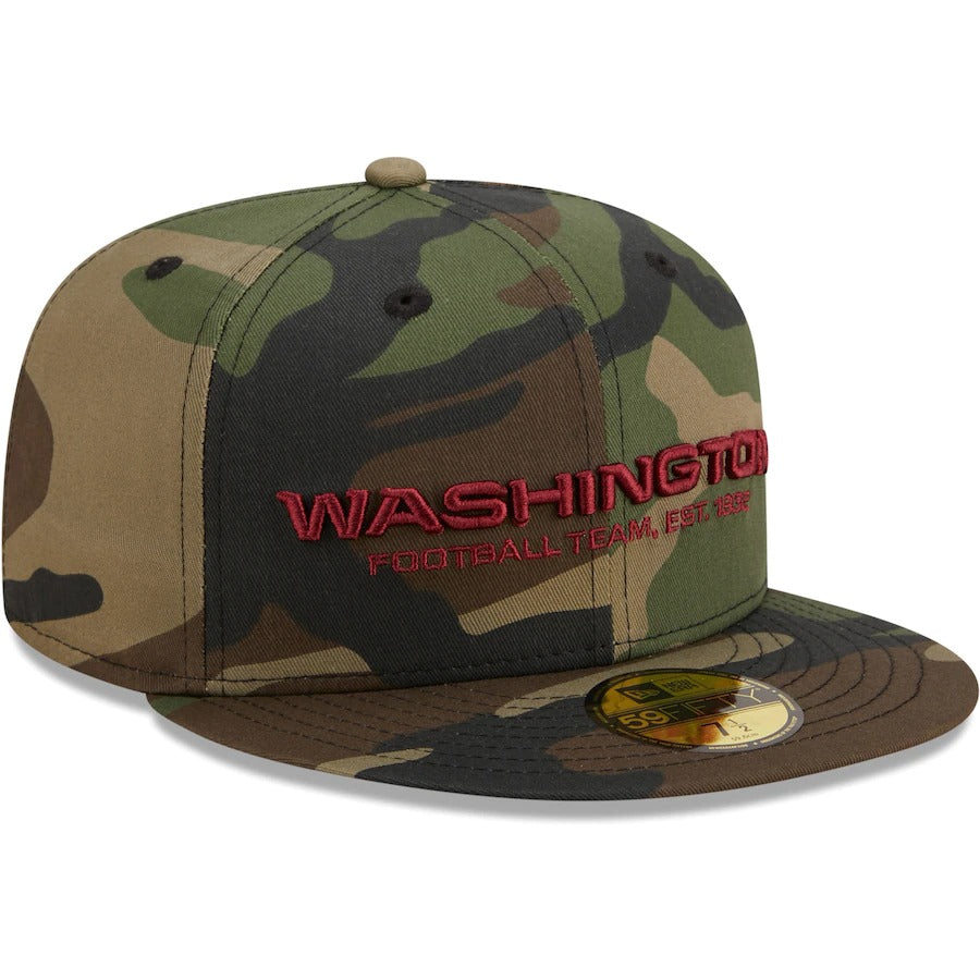 New Era Washington Football Team Camo Woodland 59FIFTY Fitted Hat