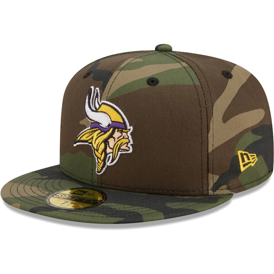 New Era Minnesota Vikings Camo Woodland 59FIFTY Fitted Hat