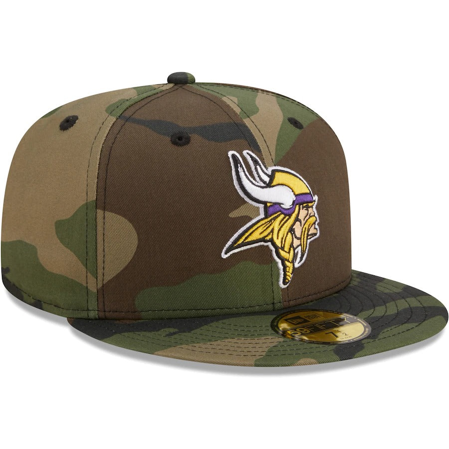 New Era Minnesota Vikings Camo Woodland 59FIFTY Fitted Hat