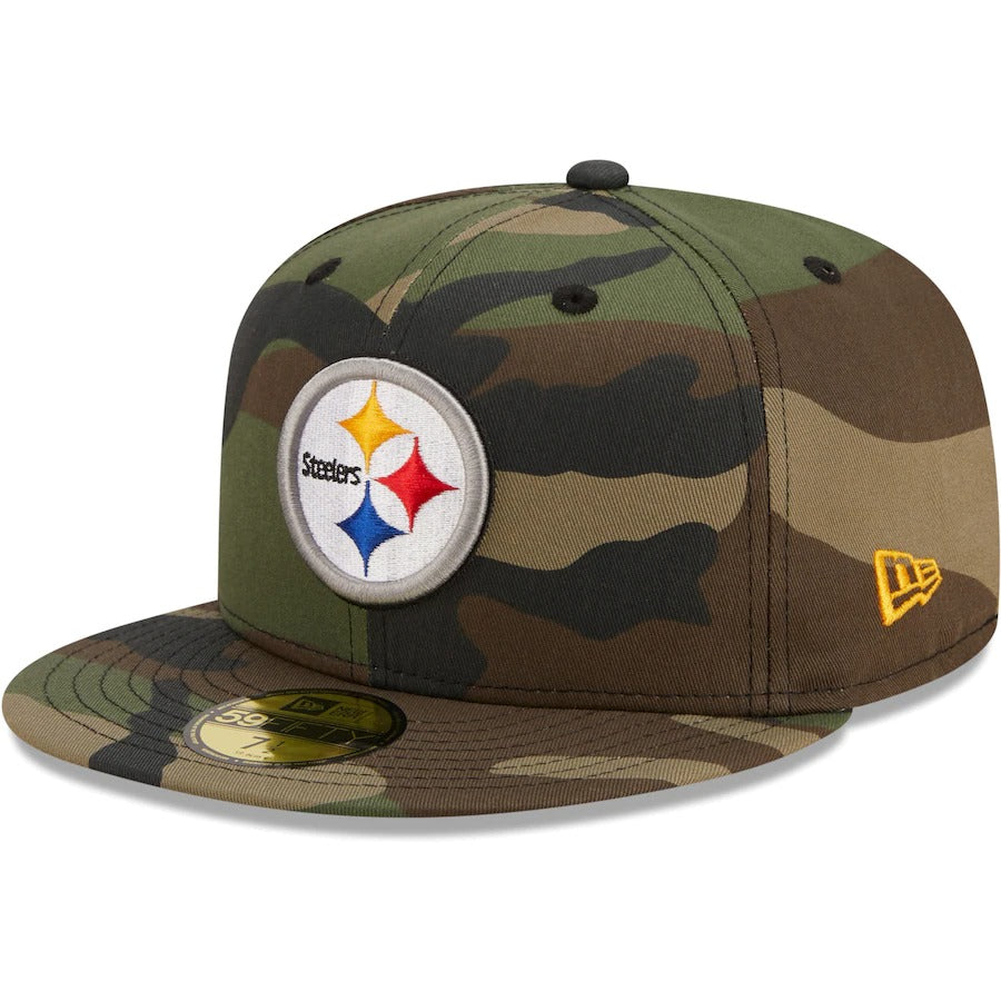 New Era Pittsburgh Steelers Camo Woodland 59FIFTY Fitted Hat