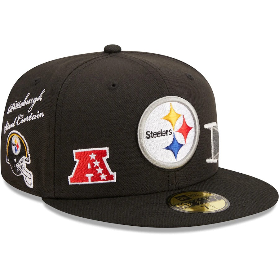 New Era Pittsburgh Steelers Black Team Local 59FIFTY Fitted Hat