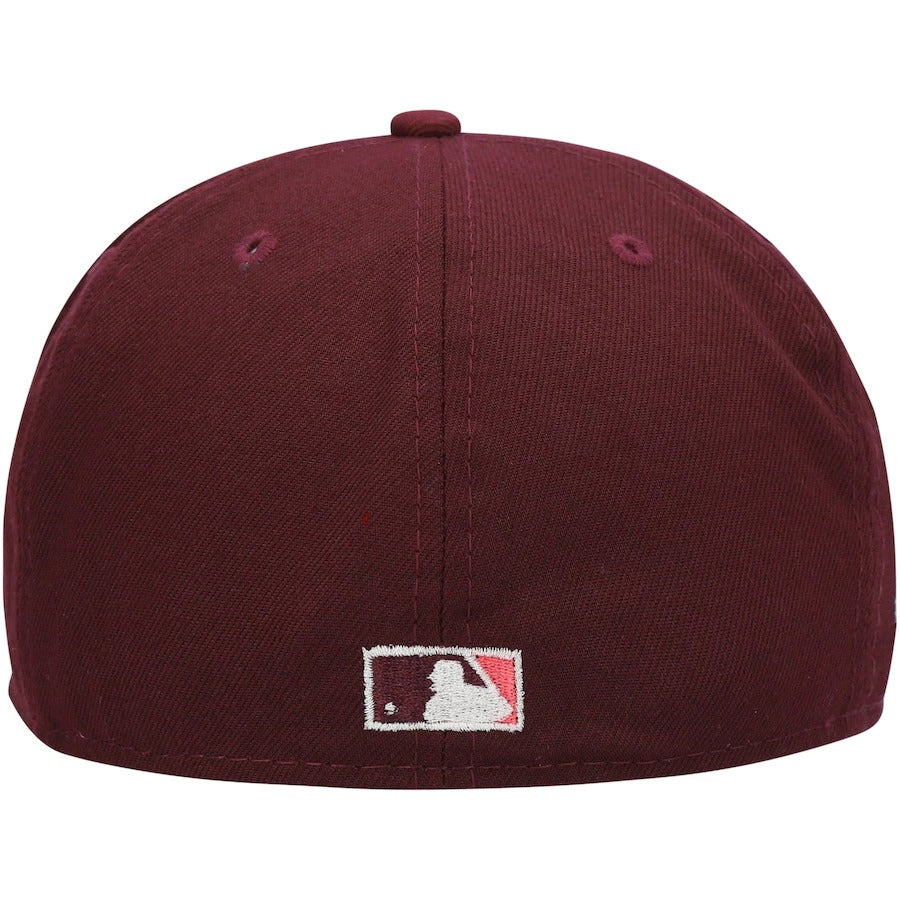 New Era Los Angeles Dodgers Maroon Color Fam Lava Red Undervisor 59FIFTY Fitted Hat