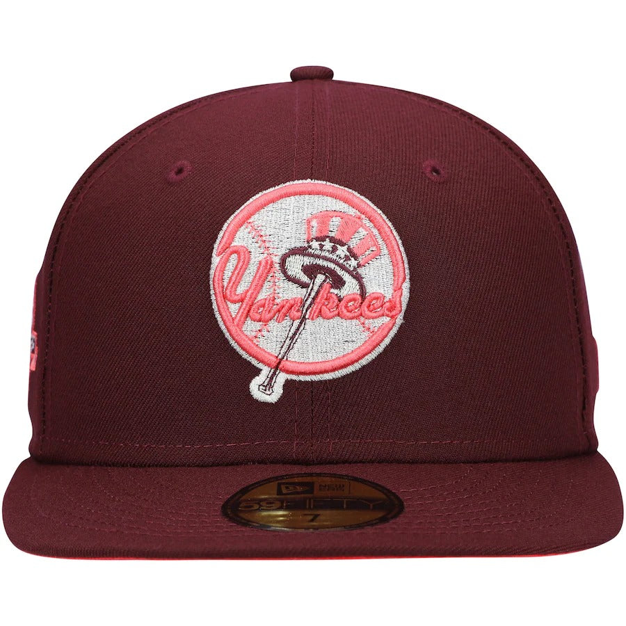 New Era New York Yankees Maroon Color Fam Lava Red Undervisor 59FIFTY Fitted Hat