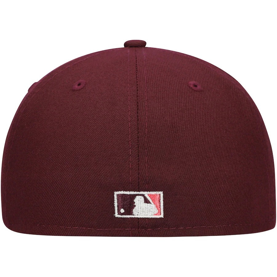 New Era Boston Red Sox Maroon Color Fam Lava Red Undervisor 59FIFTY Fitted Hat