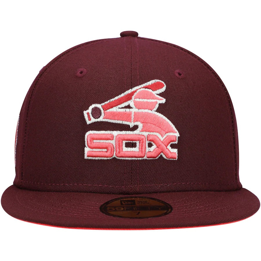 New Era Chicago White Sox Maroon Color Fam Lava Red Undervisor 59FIFTY Fitted Hat