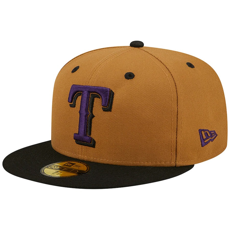 New Era Texas Rangers Tan Globe Life Park Final Season Purple Undervisor 59FIFTY Fitted Hat