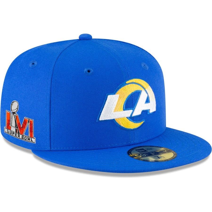 New Era Los Angeles Rams Royal Super Bowl LVI Bound Side Patch 59FIFTY Fitted Hat