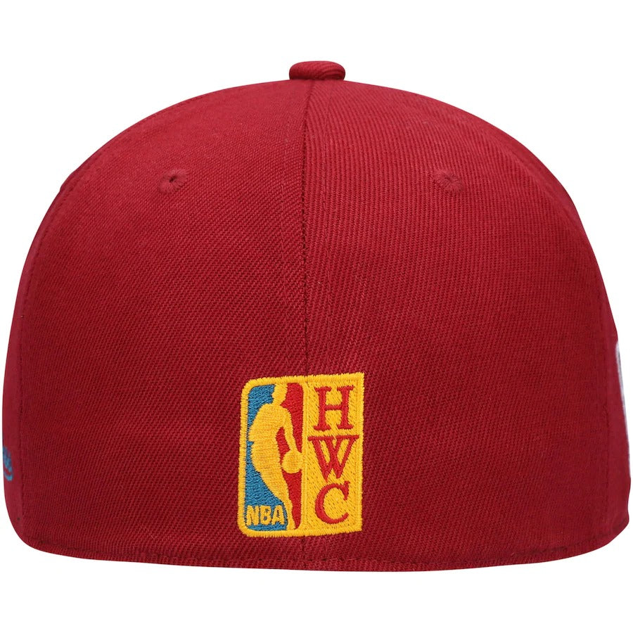 Mitchell & Ness x Lids Sacramento Kings Red NBA 35th Anniversary Season Hardwood Classics Northern Lights Fitted Hat