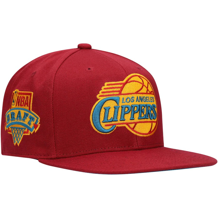 Mitchell & Ness x Lids LA Clippers Red NBA Draft Hardwood Classics Northern Lights Fitted Hat