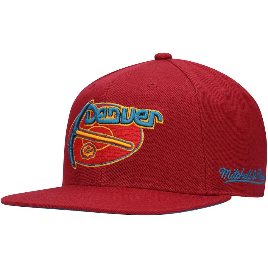 Mitchell & Ness x Lids Denver Nuggets Red NBA 35th Anniversary Season Hardwood Classics Northern Lights Fitted Hat