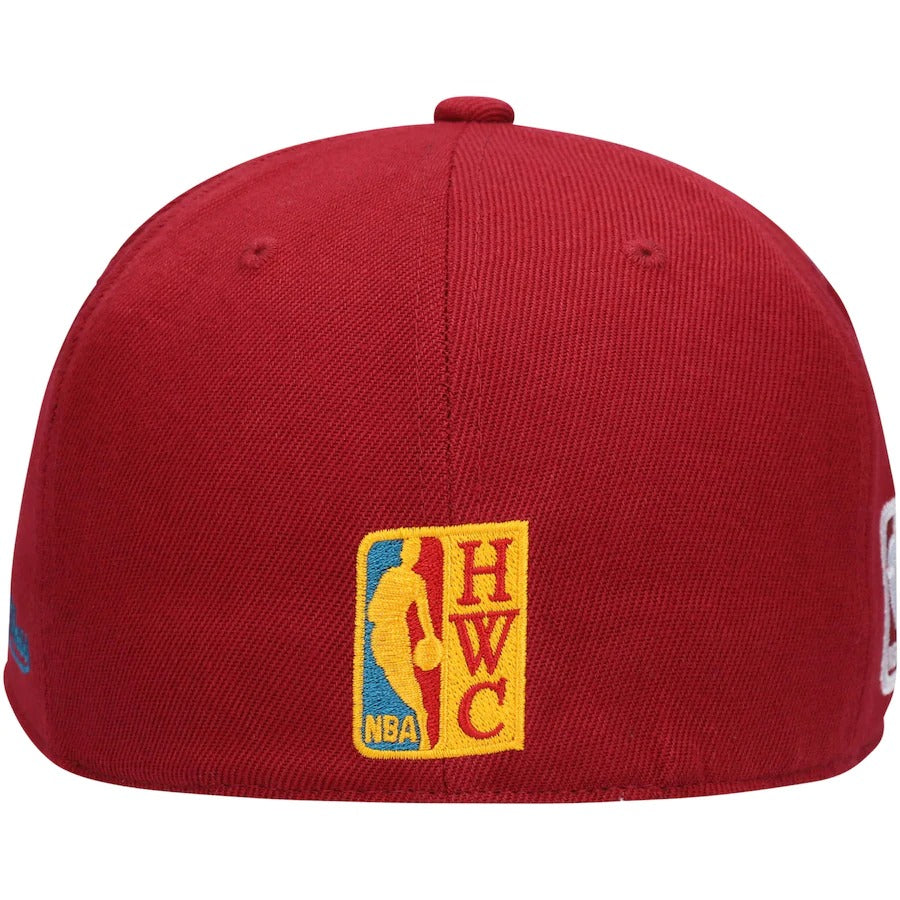 Mitchell & Ness x Lids Denver Nuggets Red NBA 35th Anniversary Season Hardwood Classics Northern Lights Fitted Hat