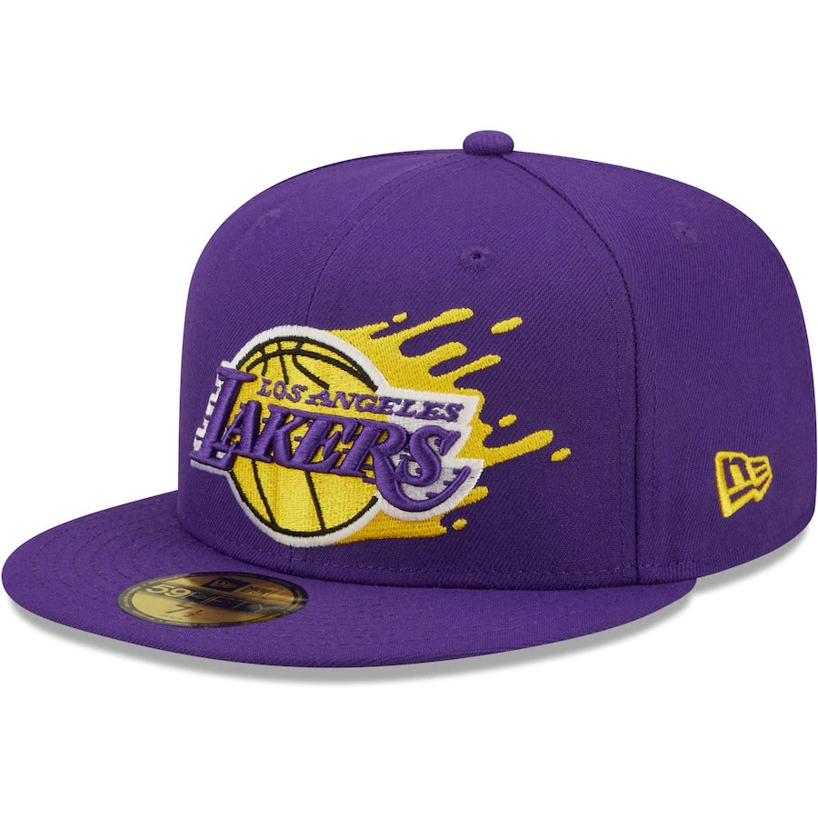 New Era Los Angeles Lakers Purple Splatter 59FIFTY Fitted Hat