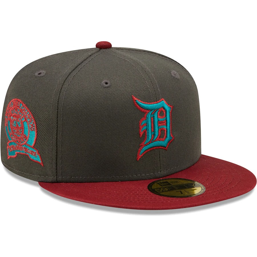 New Era Detroit Tigers Graphite/Cardinal 1968 World Series 50th Anniversary Titlewave 59FIFTY Fitted Hat