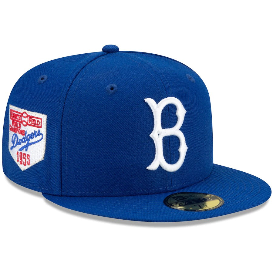 New Era Royal Brooklyn Dodgers Authentic Cooperstown Collection 1955 World Series Replica Floral Undervisor 59FIFTY Fitted Hat
