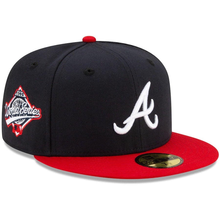 New Era Navy Atlanta Braves Authentic Collection 1995 World Series Replica Floral Undervisor 59FIFTY Fitted Hat